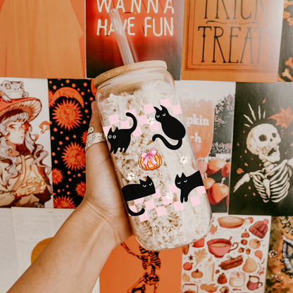 Black Cat Coquette Gift Tumbler - Pumpkin Spice Lover Cup