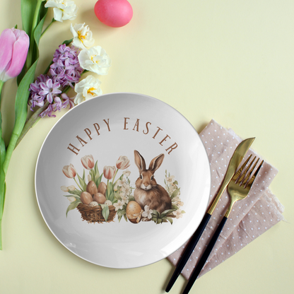 Happy Easter Rabbit Plate - Hostess Thank you Gift - Spring Party Table Settings