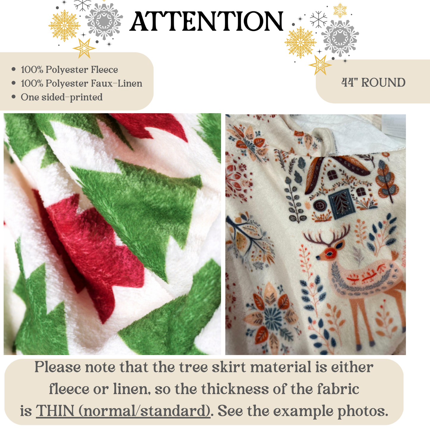 Scandinavian Christmas Tree Skirt - Nordic Hygge Home Decor - Mountain Folk Art Design