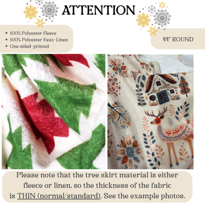 Scandinavian Christmas Tree Skirt - Nordic Hygge Home Decor - Mountain Folk Art Design