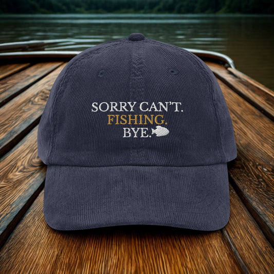 Fishing Cap Vintage Corduroy Gift for Fishermen and Fisherwomen