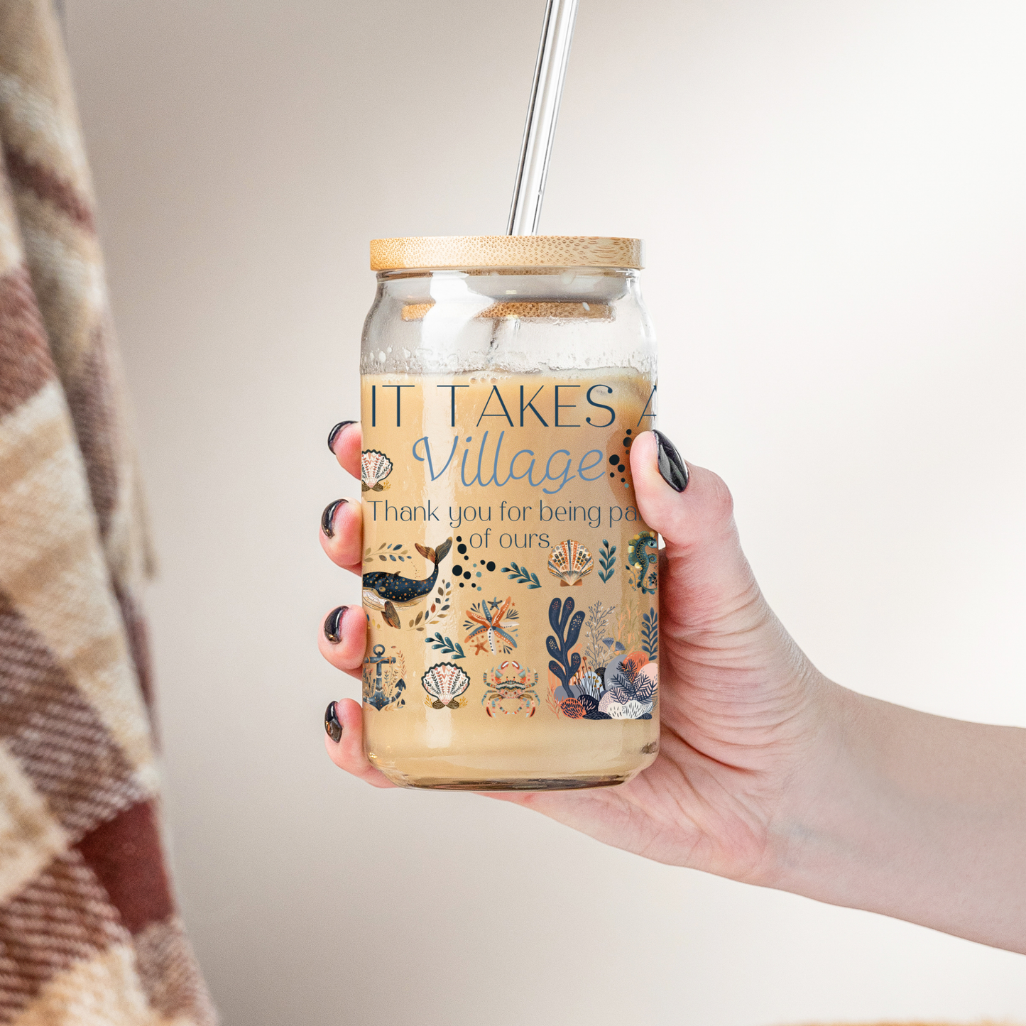 Coast Sea Life Themed Tumbler Thank You Gift idea for Friends and Family Appreciation