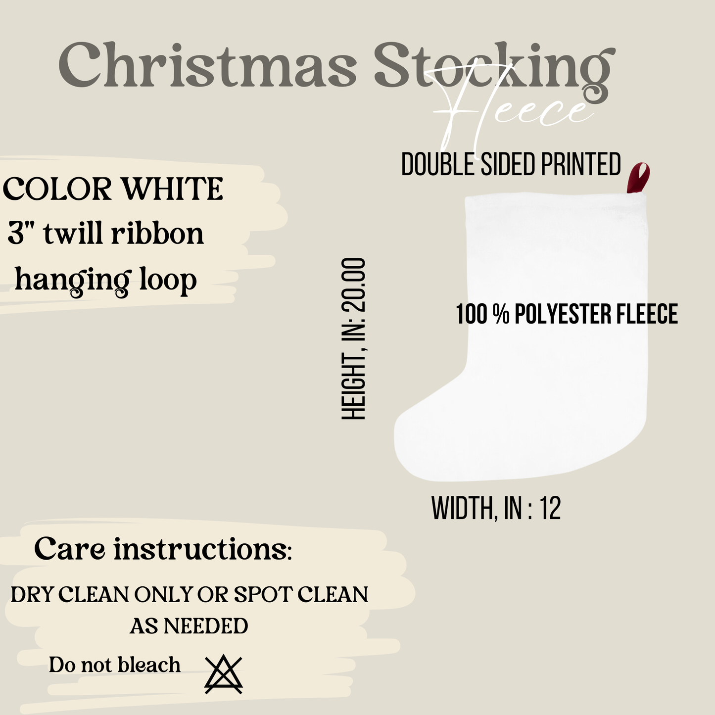 Personalized Christmas Stocking - Nordic Deer Cabin Decor - Custom Name Holiday Gift