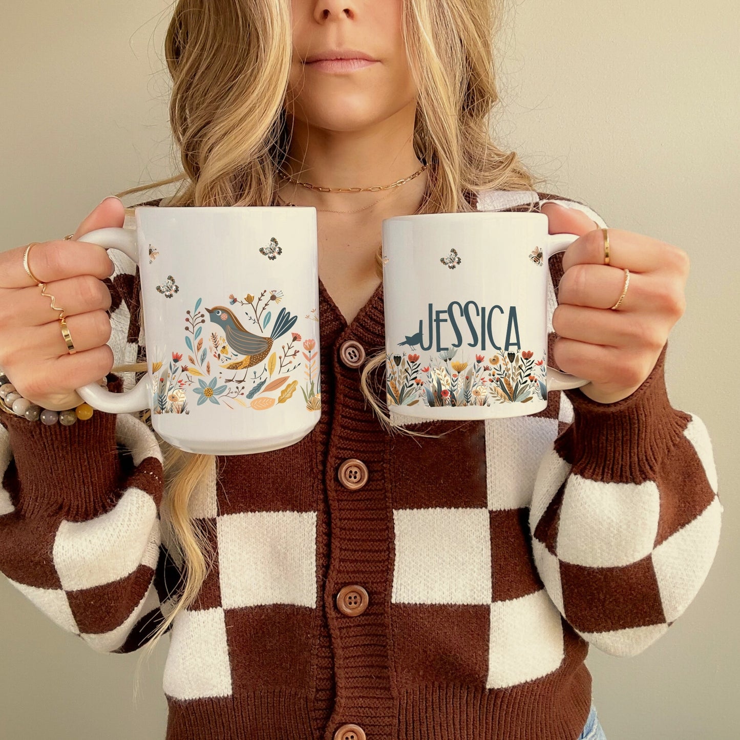 Bird nordic Coffee Mug Hygge Home Gift idea for teacher