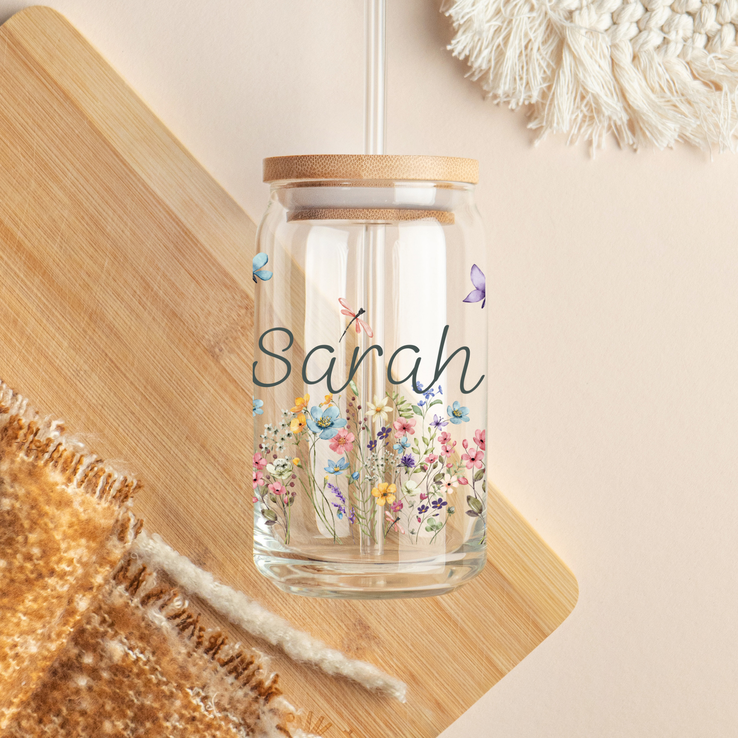 Floral Girl Gift Thank You Coffee Cup with Wildflowers for Mom and Bridesmaids Gift