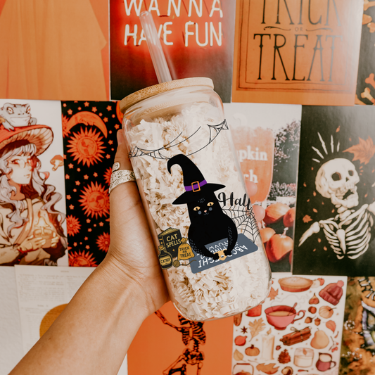 Black Cat Tumbler Halloween Bookish Gift