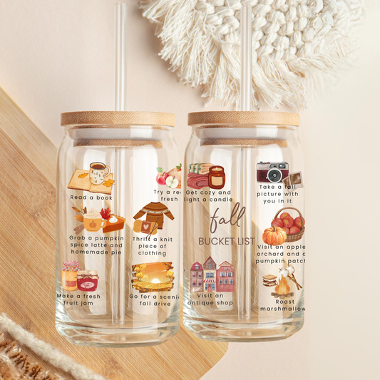 Fall bucket list themed tumbler_ gift for fall and thanksgiving