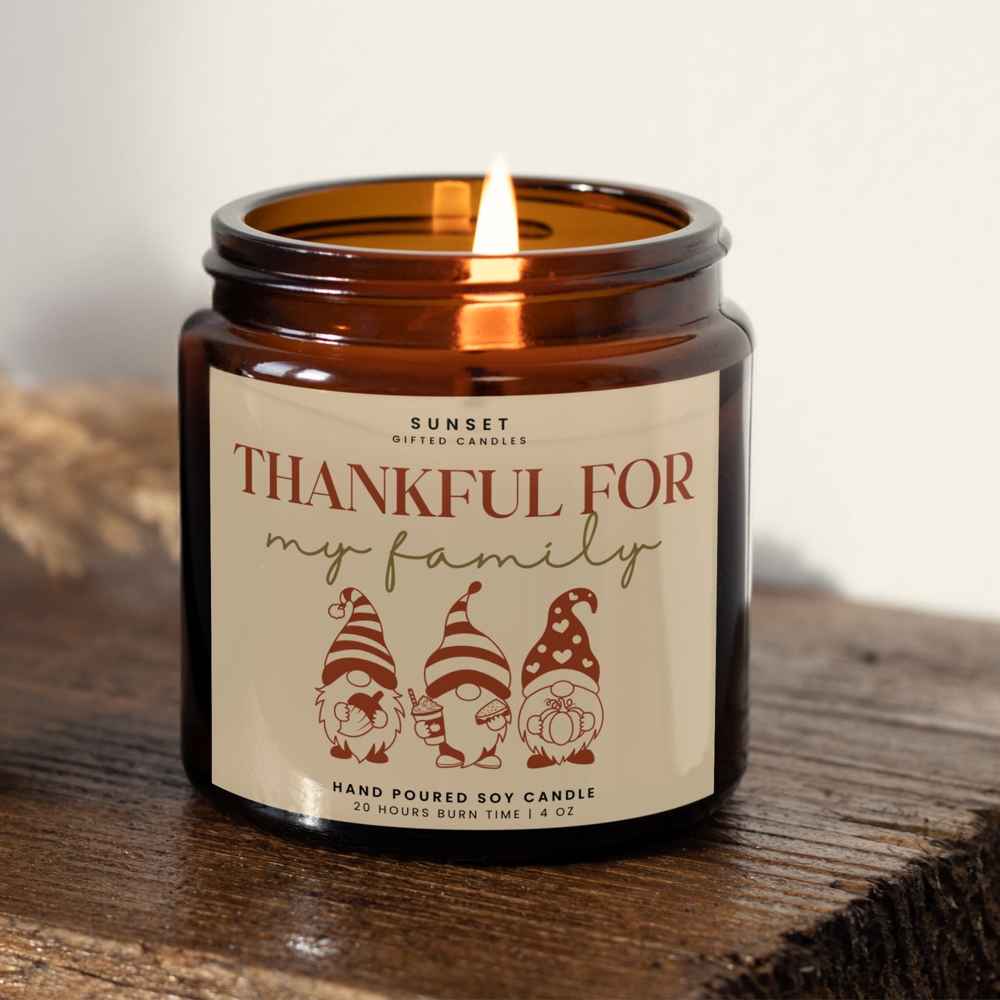 Thankful for you Message Candle Custom name for Fall and thanksgiving favors