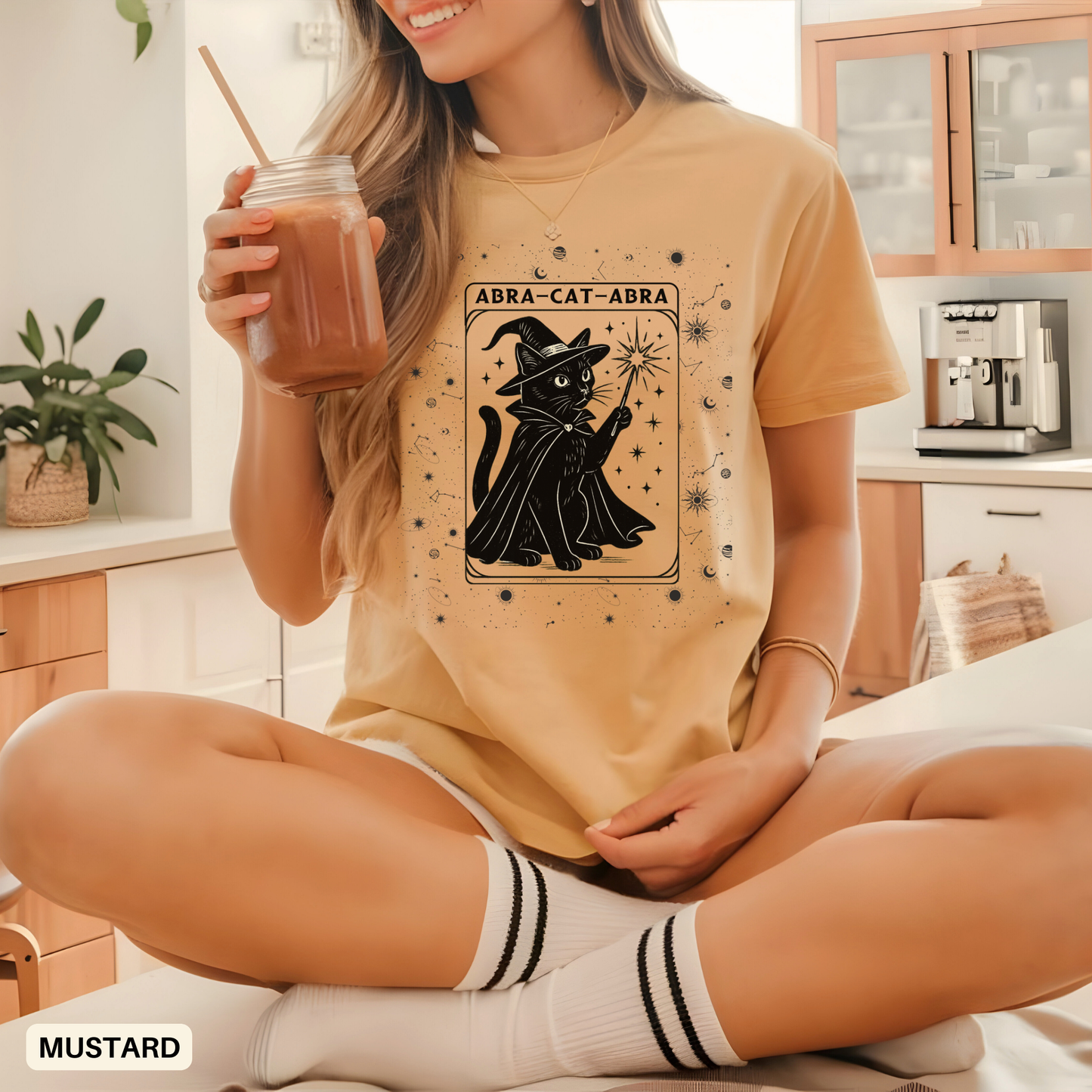 Black Cat T-shirt - Spooky Shirt Halloween - Zodiac Astrology Tee