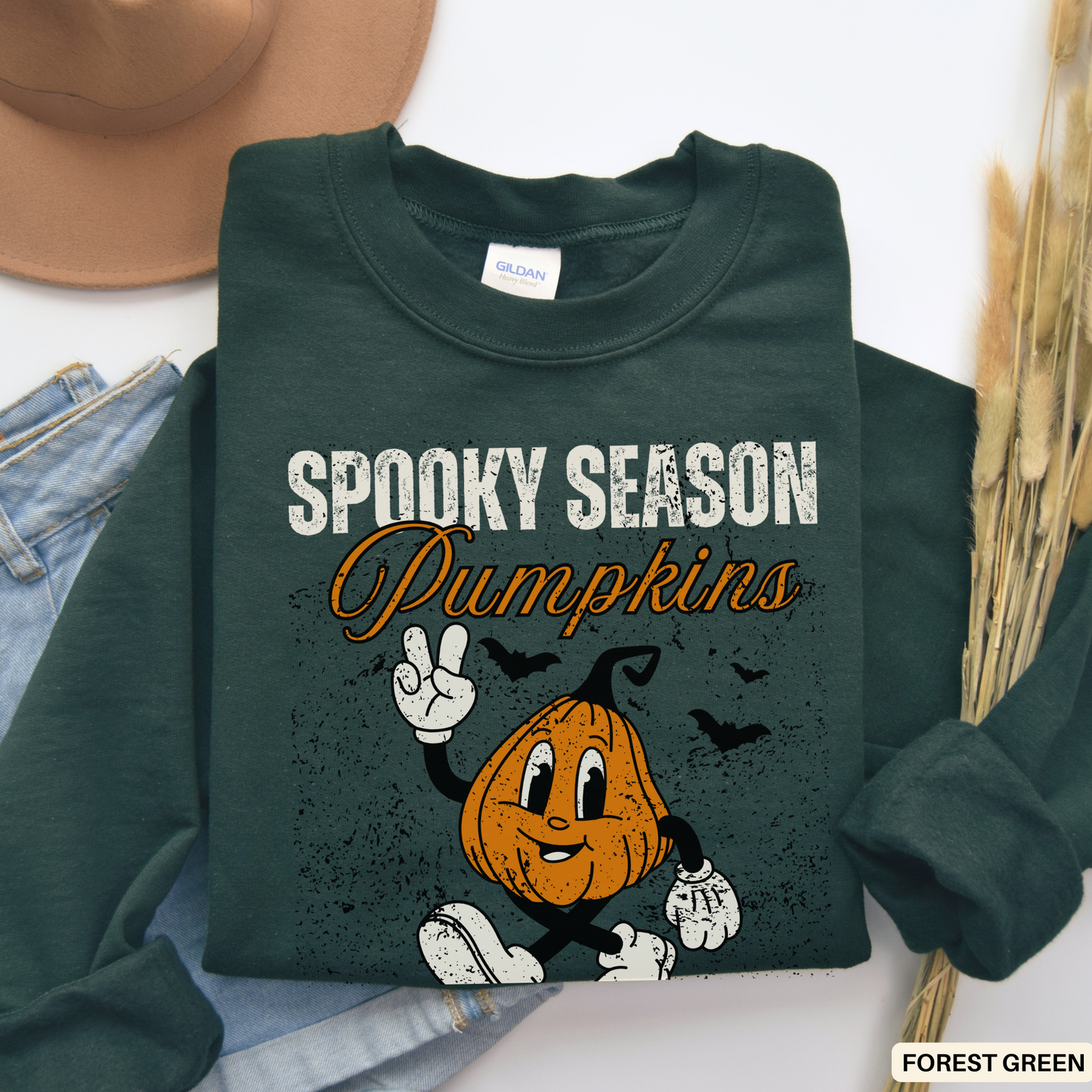 Spooky Season Pumpkin Sweatshirt - Comfy Fall Farm Crewneck