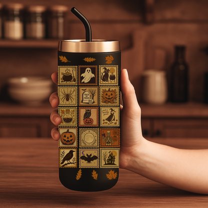 Halloween Vintage Tumbler Gift for Cozy Fall and thanksgiving