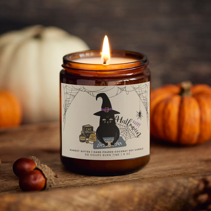 Black Cat Halloween Candle Gift