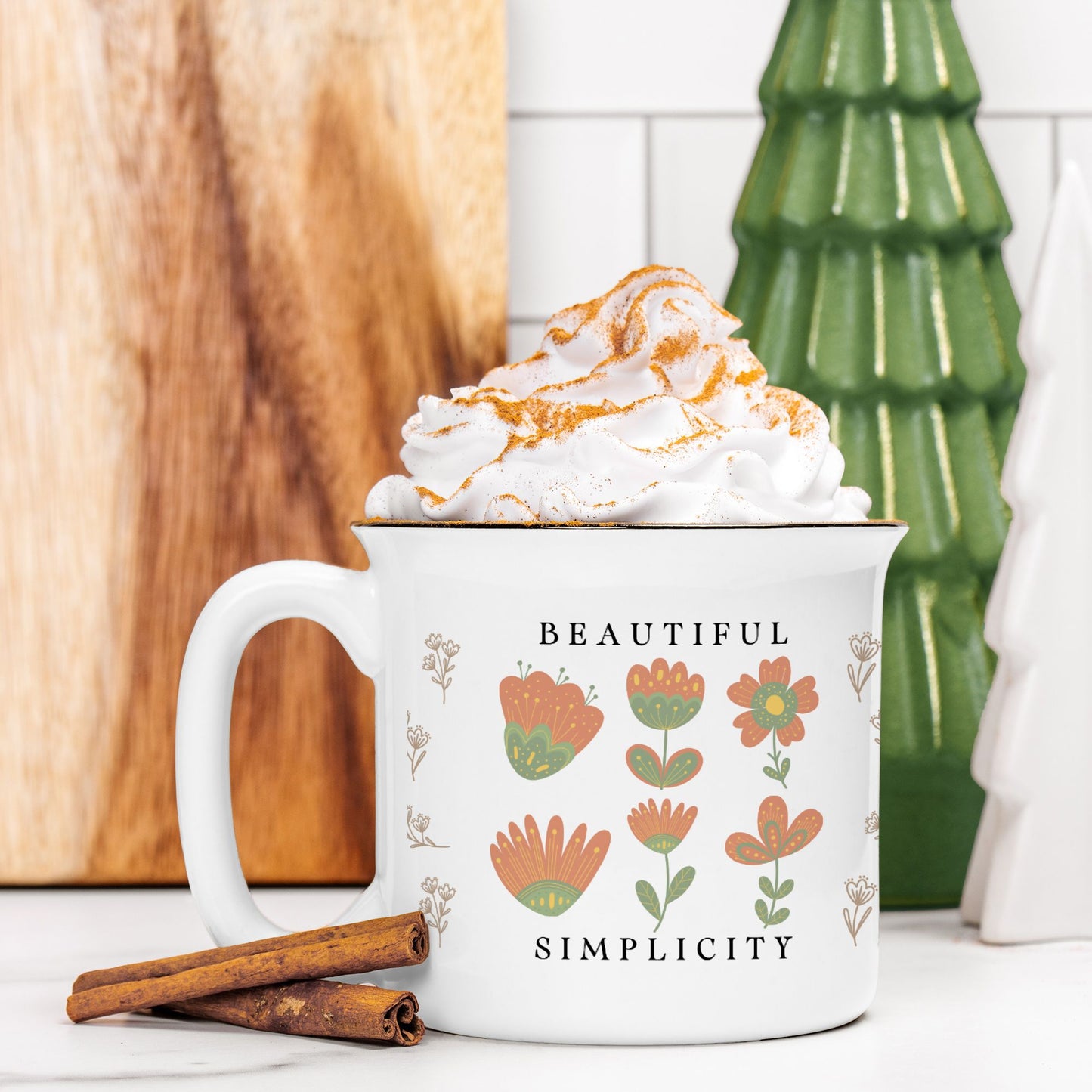 Gardening Coffee Mug Nordic Flowers - Botanical Art Thank you Gift idea