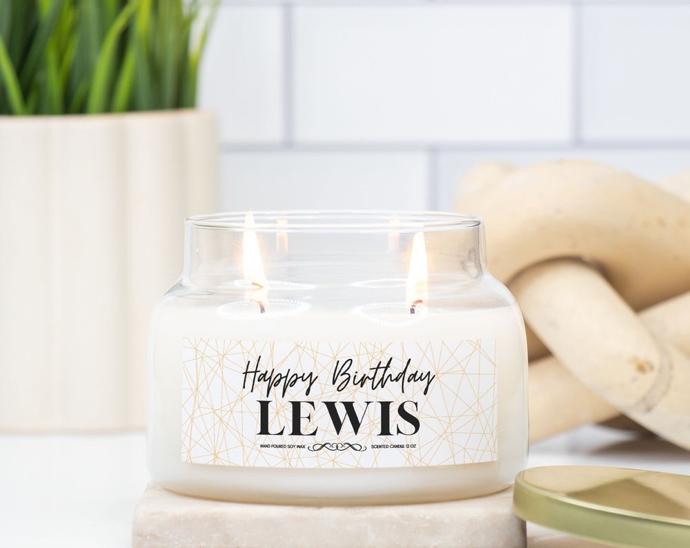 Happy birthday candle personalized name gift