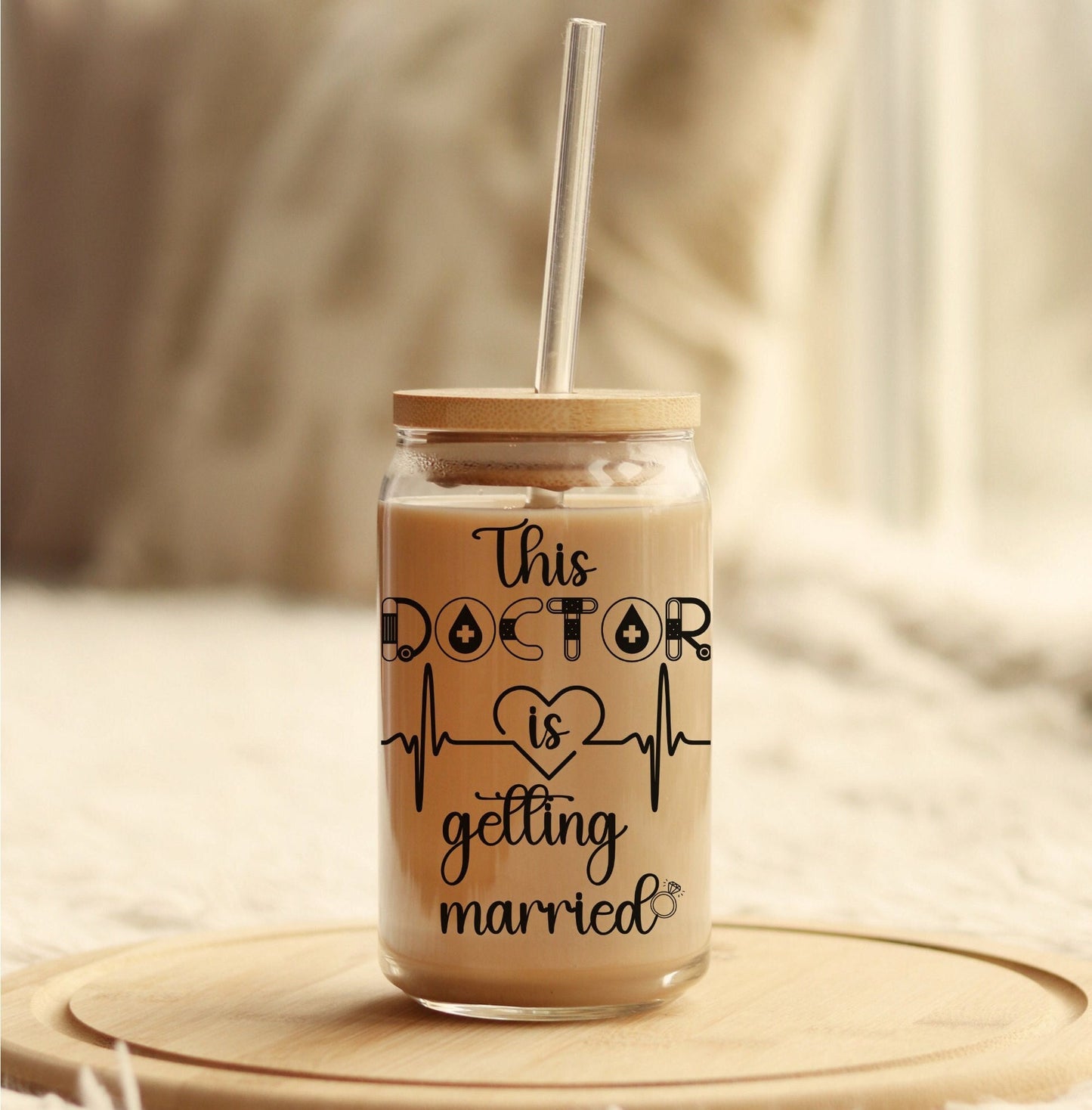 Doctor Wedding Gift -Personalized Iced coffee cup for Bridal Shower