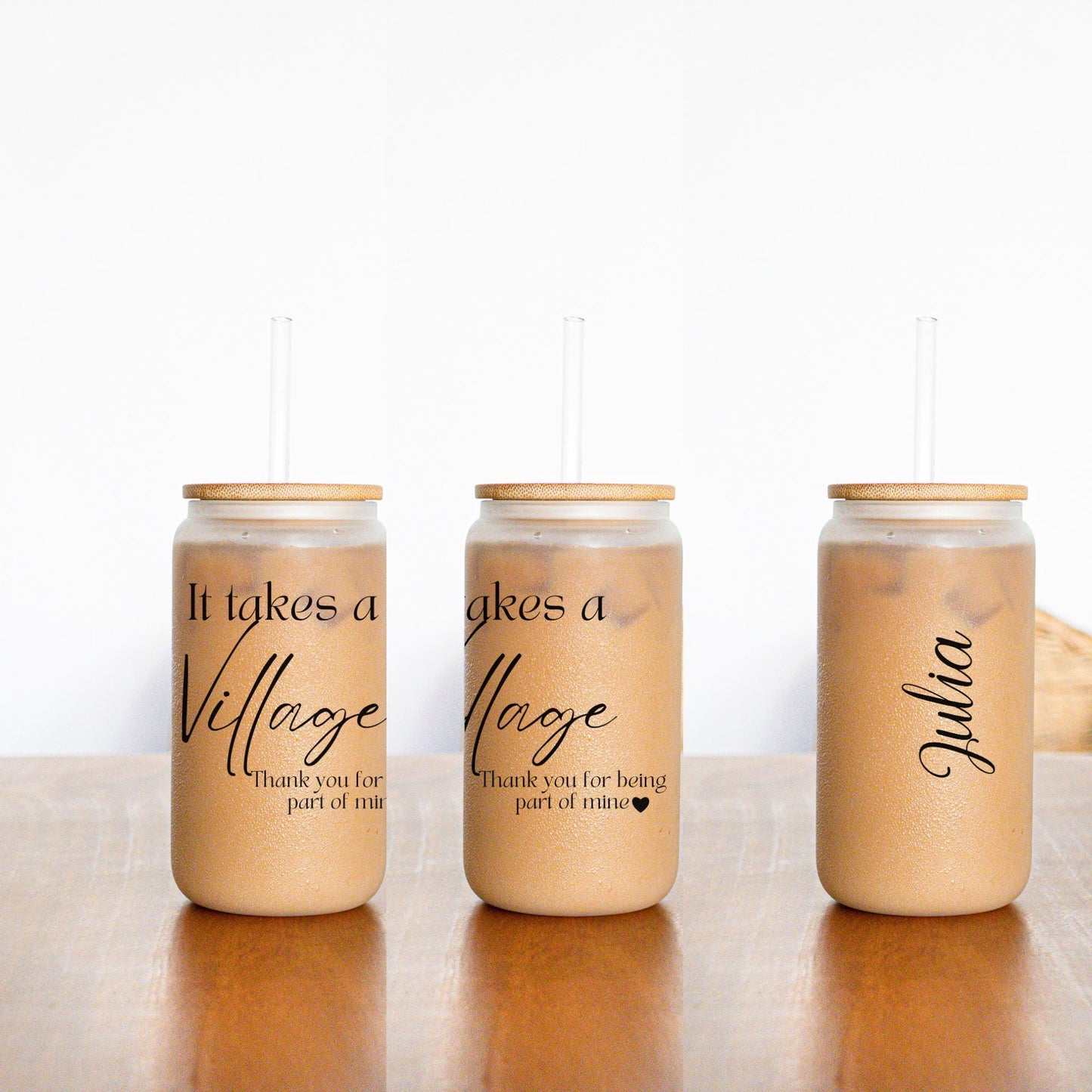 Thank You Gift Tumbler -It Takes A Village Gift Iced Coffee Cup