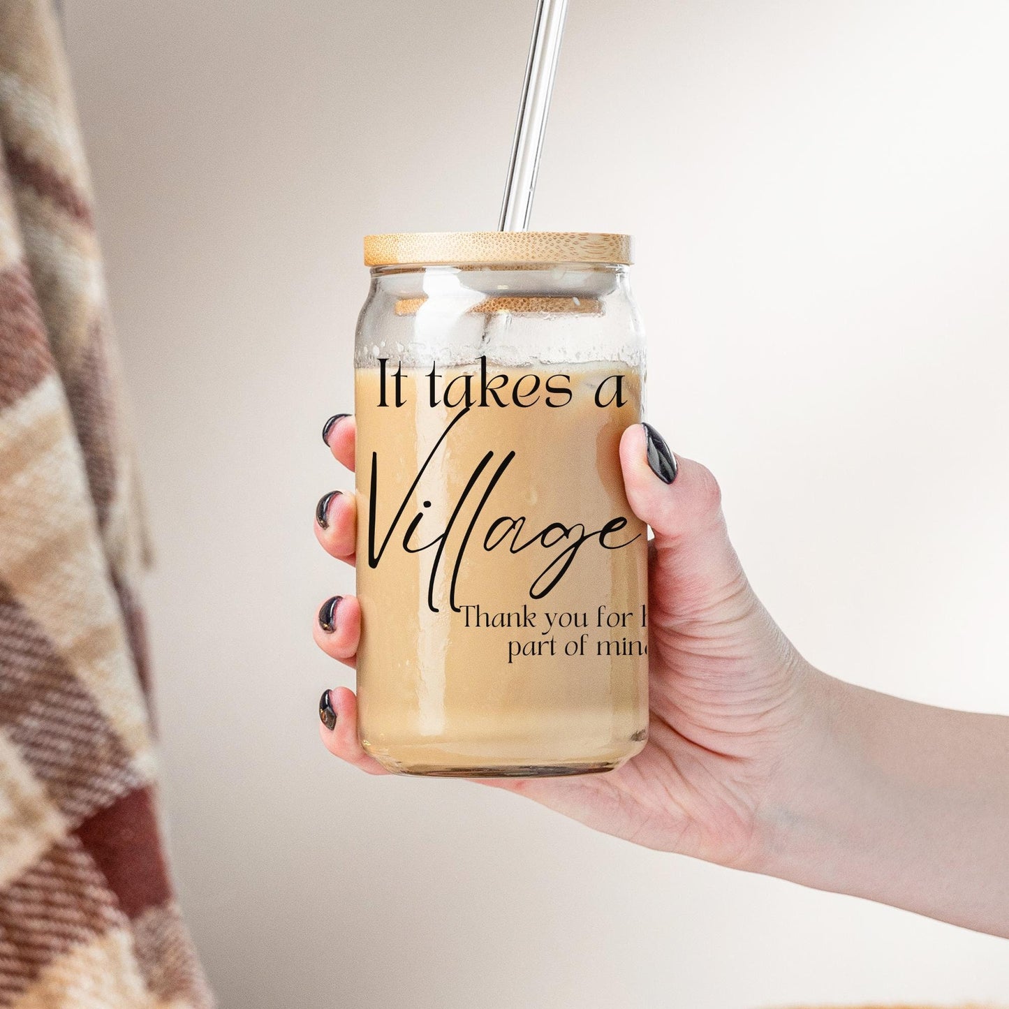 Thank You Gift Tumbler -It Takes A Village Gift Iced Coffee Cup