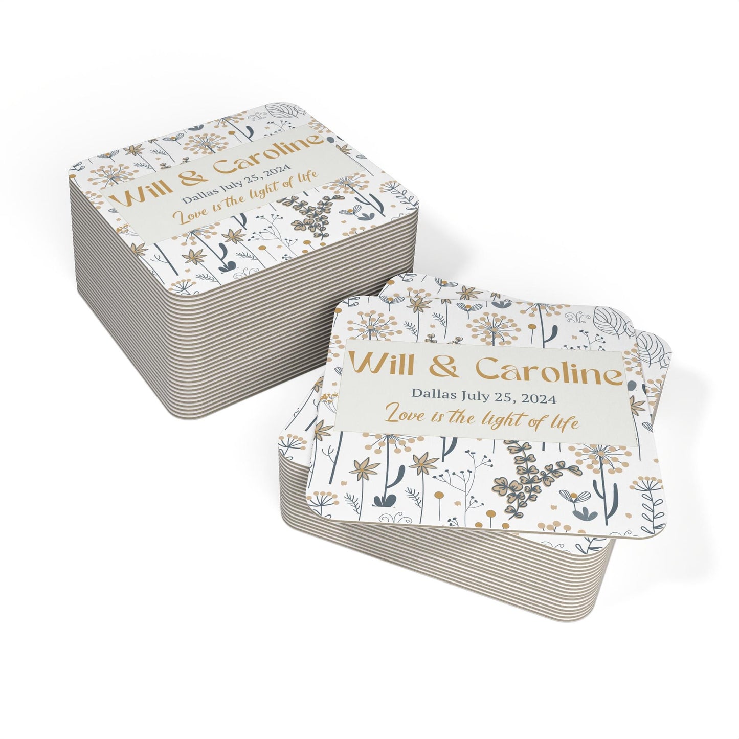 Wedding Coasters in Bulk - Rehearsal Dinner and engagement Favors