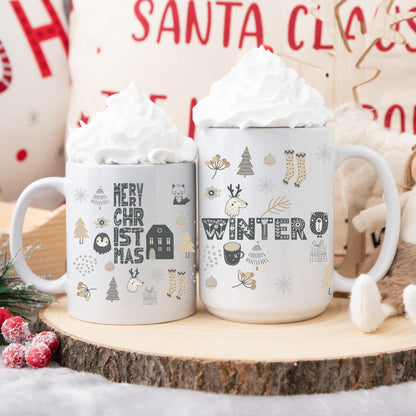 Nordic Christmas Mug Hot Cocoa -Hygge Home Holiday Gift