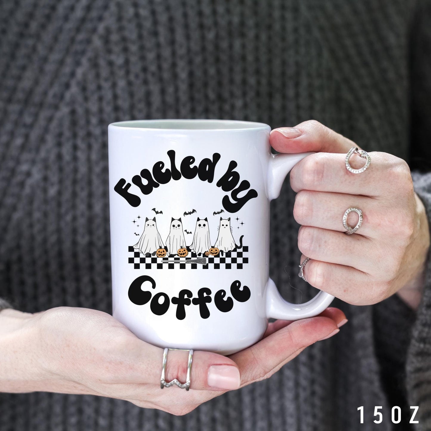 Cute Spooky Cat Ghost Mug - Fall Pumpkin Spice Lover Gift