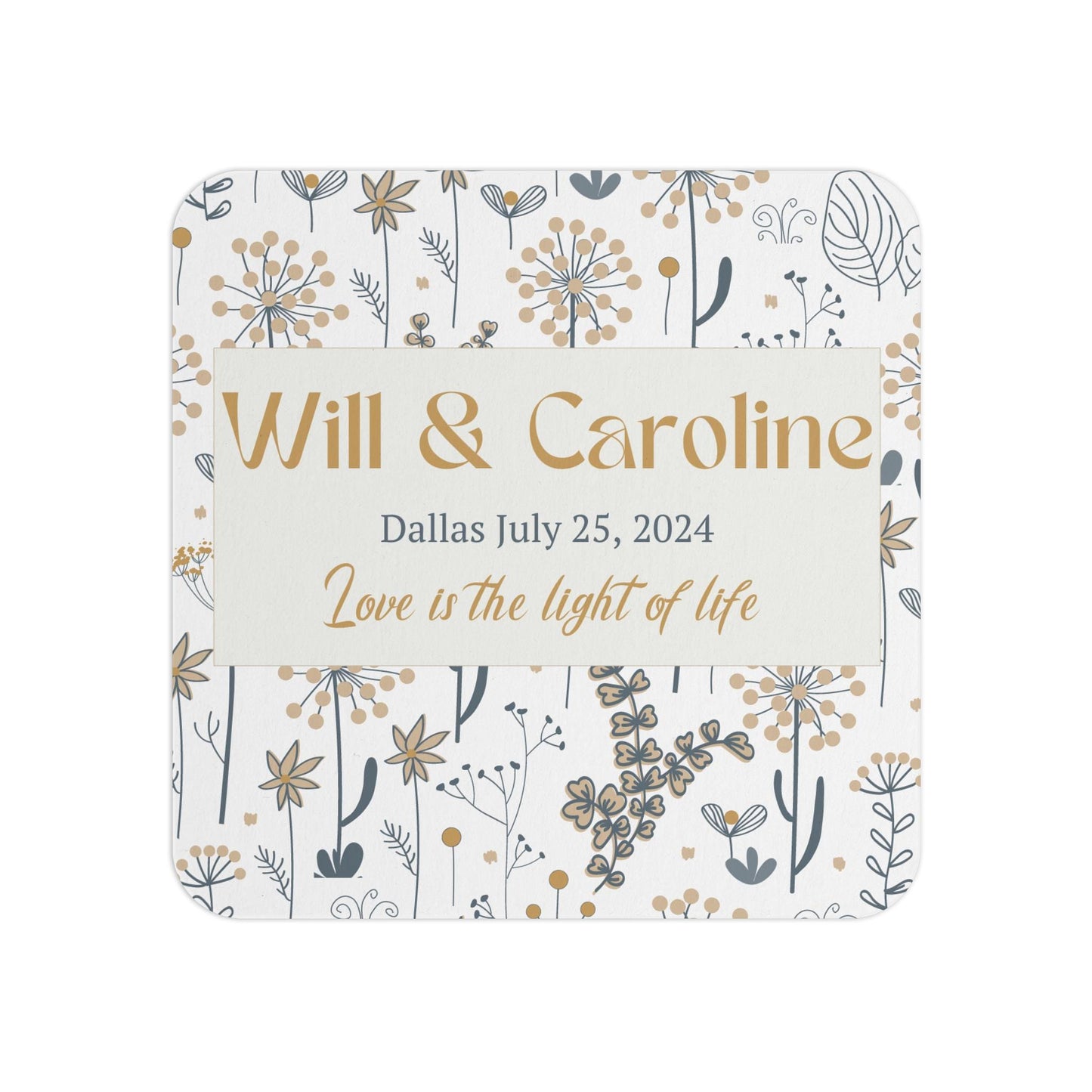 Wedding Coasters in Bulk - Rehearsal Dinner and engagement Favors