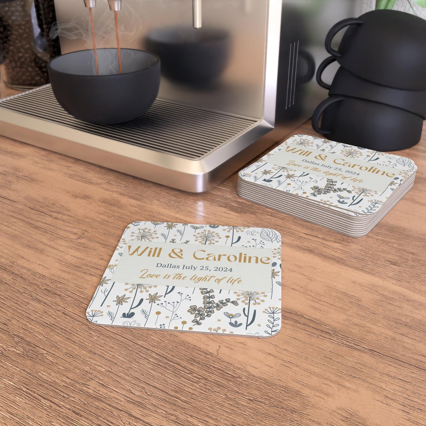 Wedding Coasters in Bulk - Rehearsal Dinner and engagement Favors