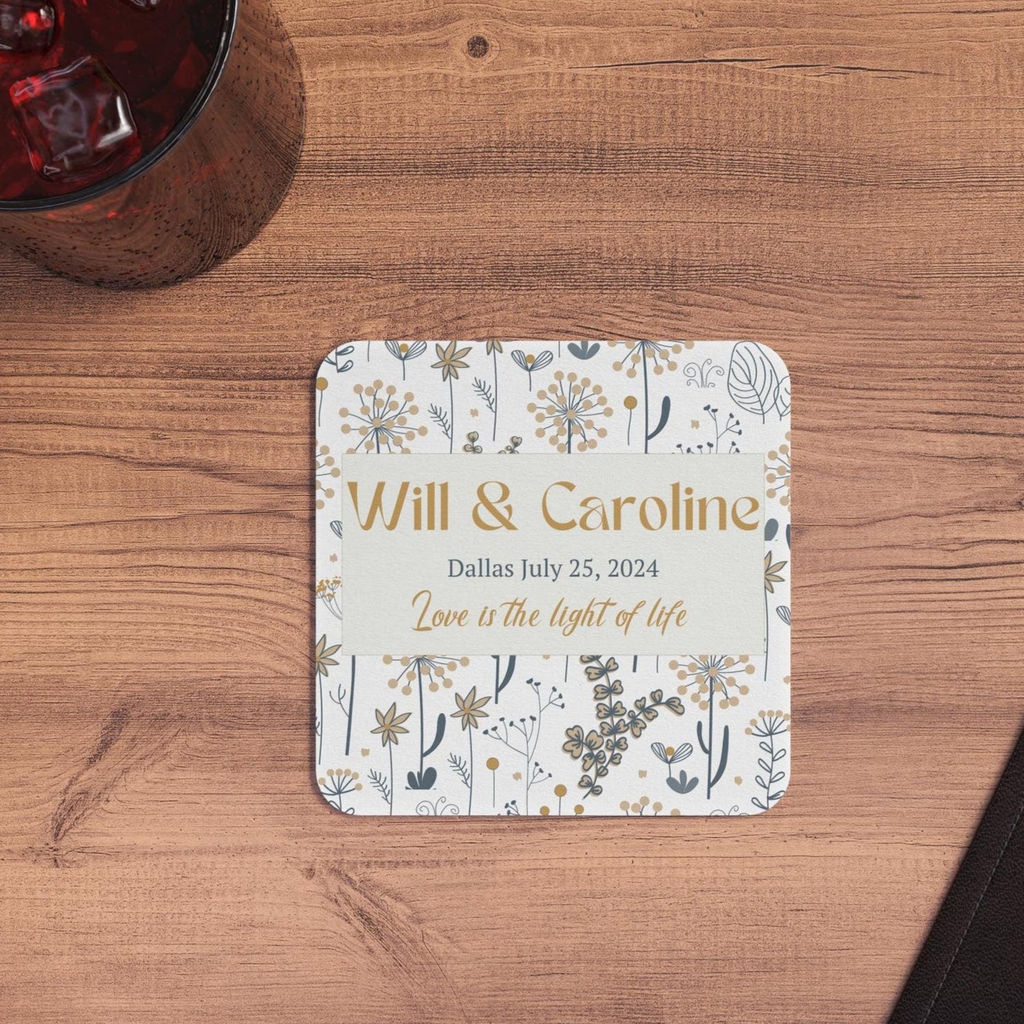 Wedding Coasters in Bulk - Rehearsal Dinner and engagement Favors