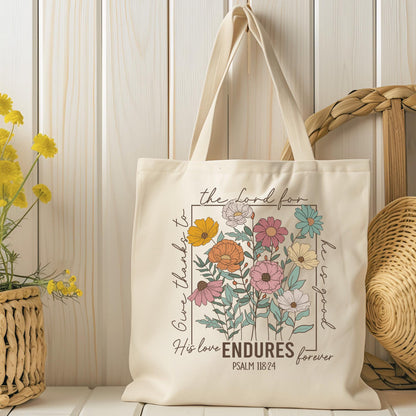 Bible Verse Tote Bag Gift -Flowers Laptop Bag Gift