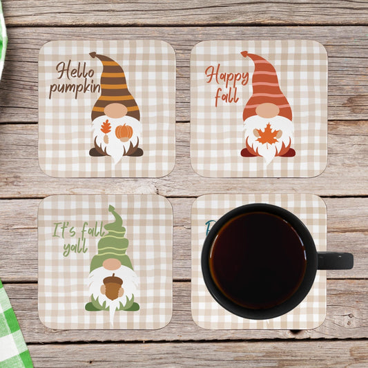 Fall Coasters Set Home Decor- Gnome Farmhouse Gift