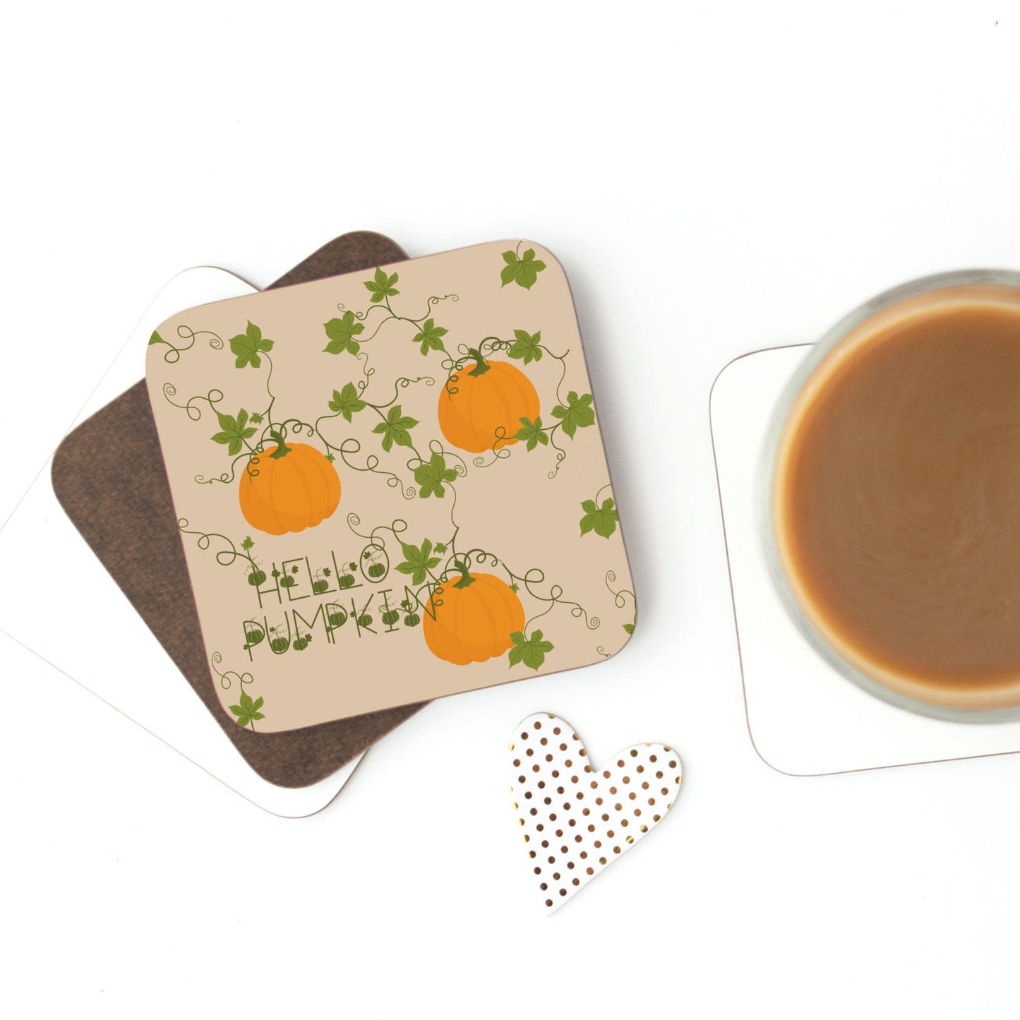 Pumpkins Coaster Set Fall Decor Thanksgiving Table Setting
