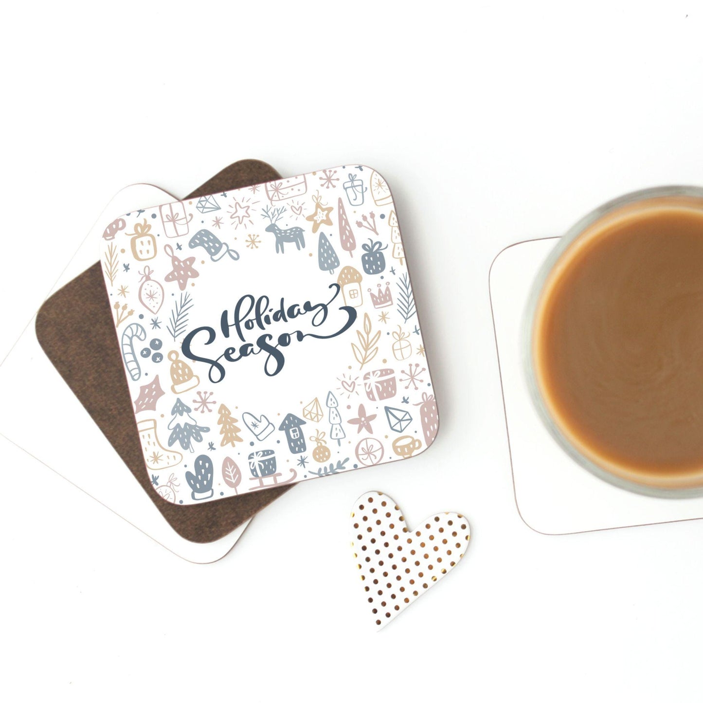 Nordic Christmas Coaster Hygge Kitchen Decor - Hostess Thank you Gift