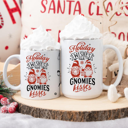 Christmas Gnome Cocoa Mug Gift - Holiday Rustic Gnomie Gift