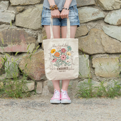 Bible Verse Tote Bag Gift -Flowers Laptop Bag Gift