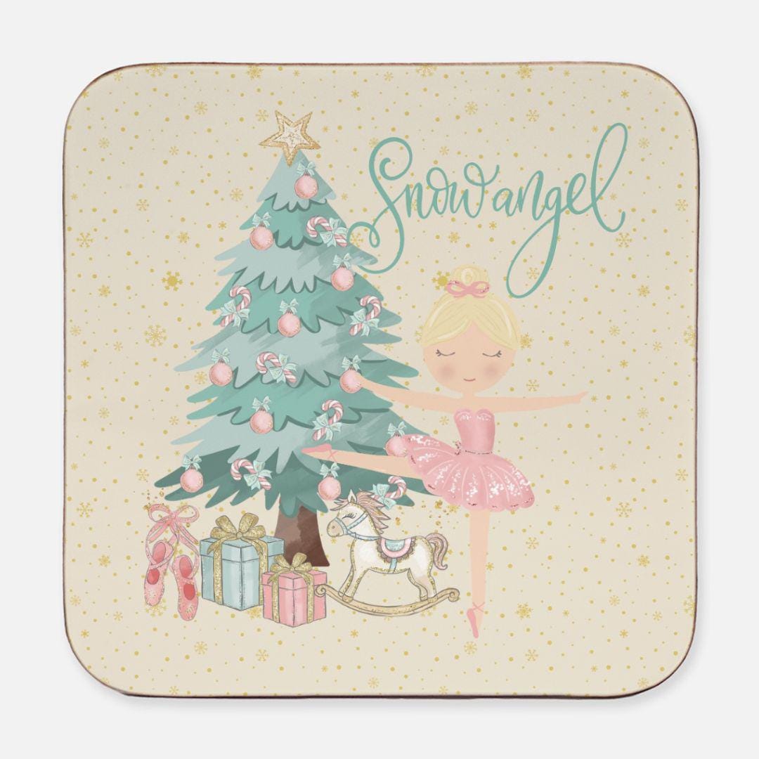 Pink Nutcracker Christmas Coaster Set Hostess Gift - Ballet Dancer Teacher Gift