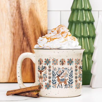 Deer Mug Camping Mountains Cup- Scandinavian Fika Coffe Gift Hygge