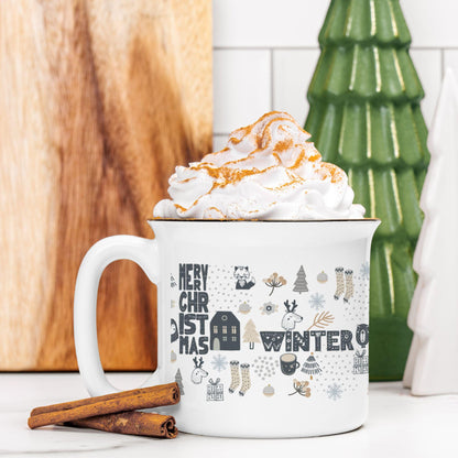 Nordic Modern Christmas Mug Stoneware - Christmas Scandinavian Design
