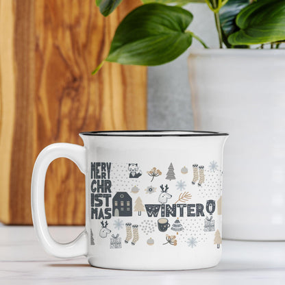 Nordic Modern Christmas Mug Stoneware - Christmas Scandinavian Design
