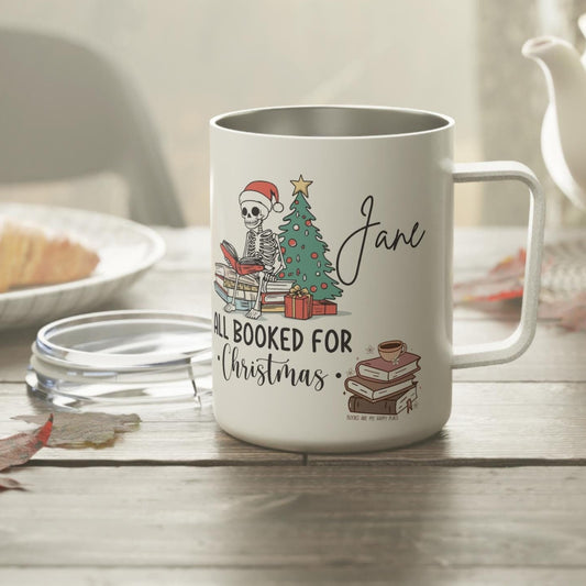 Skeleton Christmas Bookworm gift - Book lover Mug