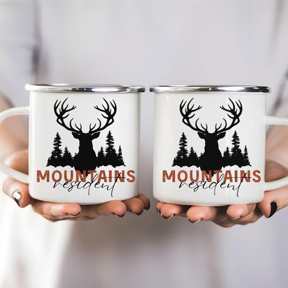 Deer Mountains Camp mug Gift - Forest Mug Coffee Winter Cup