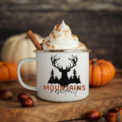 Deer Mountains Camp mug Gift - Forest Mug Coffee Winter Cup