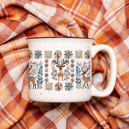 Deer Mug Camping Mountains Cup- Scandinavian Fika Coffe Gift Hygge
