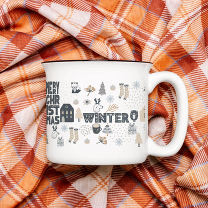 Nordic Modern Christmas Mug Stoneware - Christmas Scandinavian Design