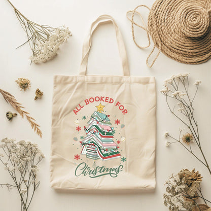 Bookworm Holiday Tote Bag Gift - Book lover Laptop Bag