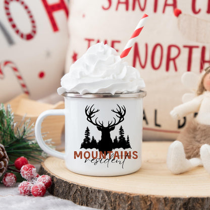Deer Mountains Camp mug Gift - Forest Mug Coffee Winter Cup