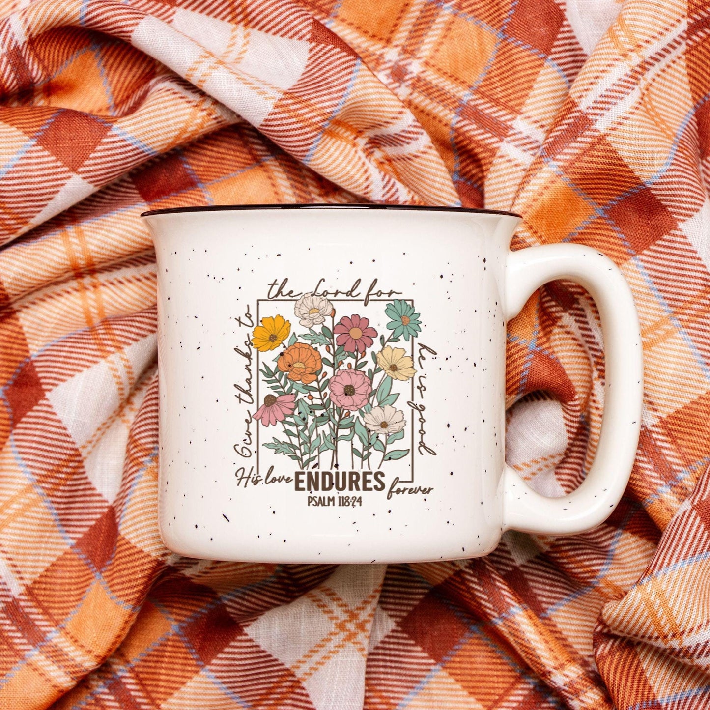 Wild Flowers Mug with Positive Affirmation - Christian Bible Verse Cup