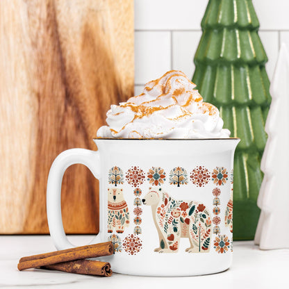 Polar Bear Camp Mug Scandinavian Coffee Gift Idea