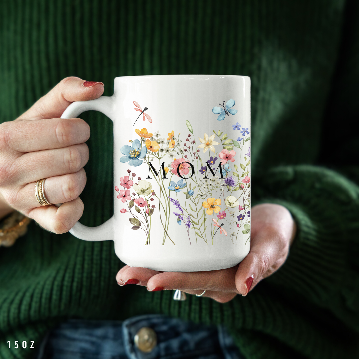 Floral mug thoughtful custom gift for mom and grandma - Gardening lover Gift