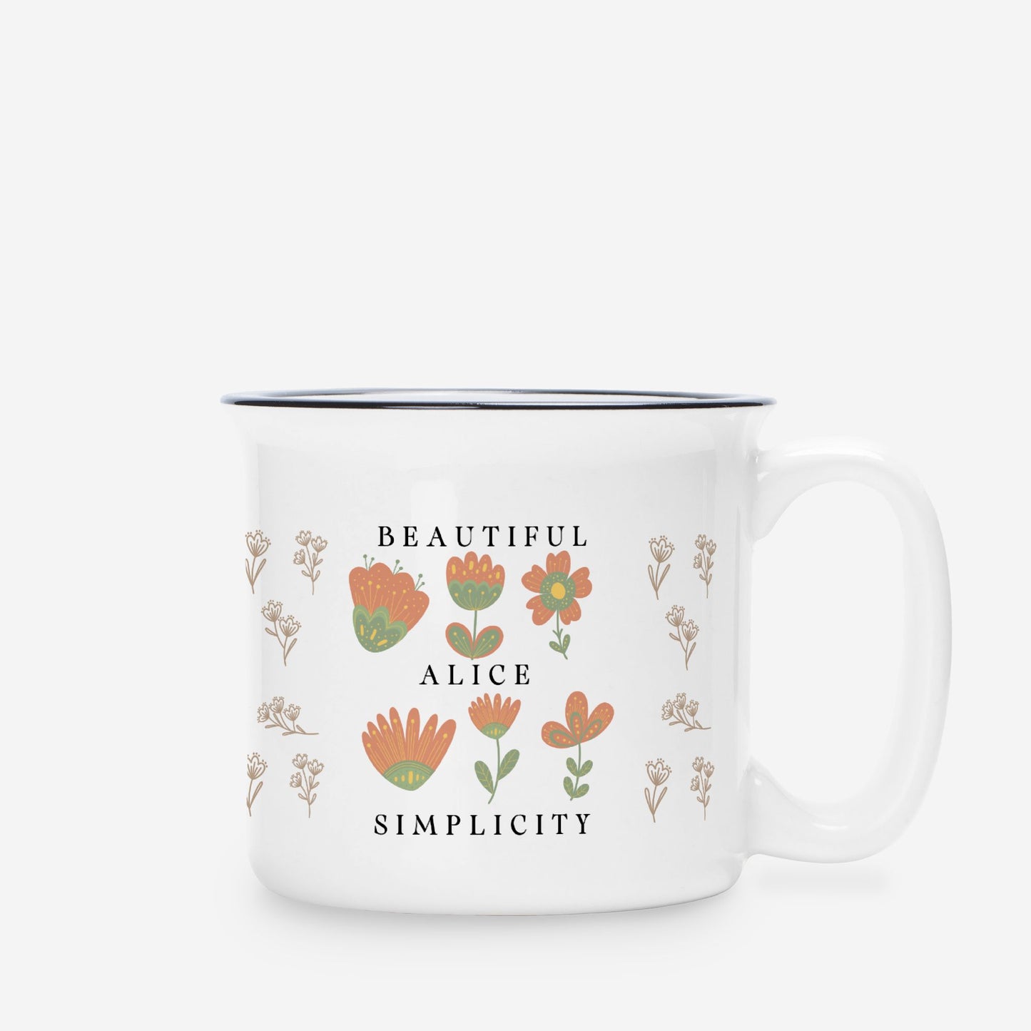 Ceramic Mug Room Prints Minimalist Floral Art - Motivational Thank you gift