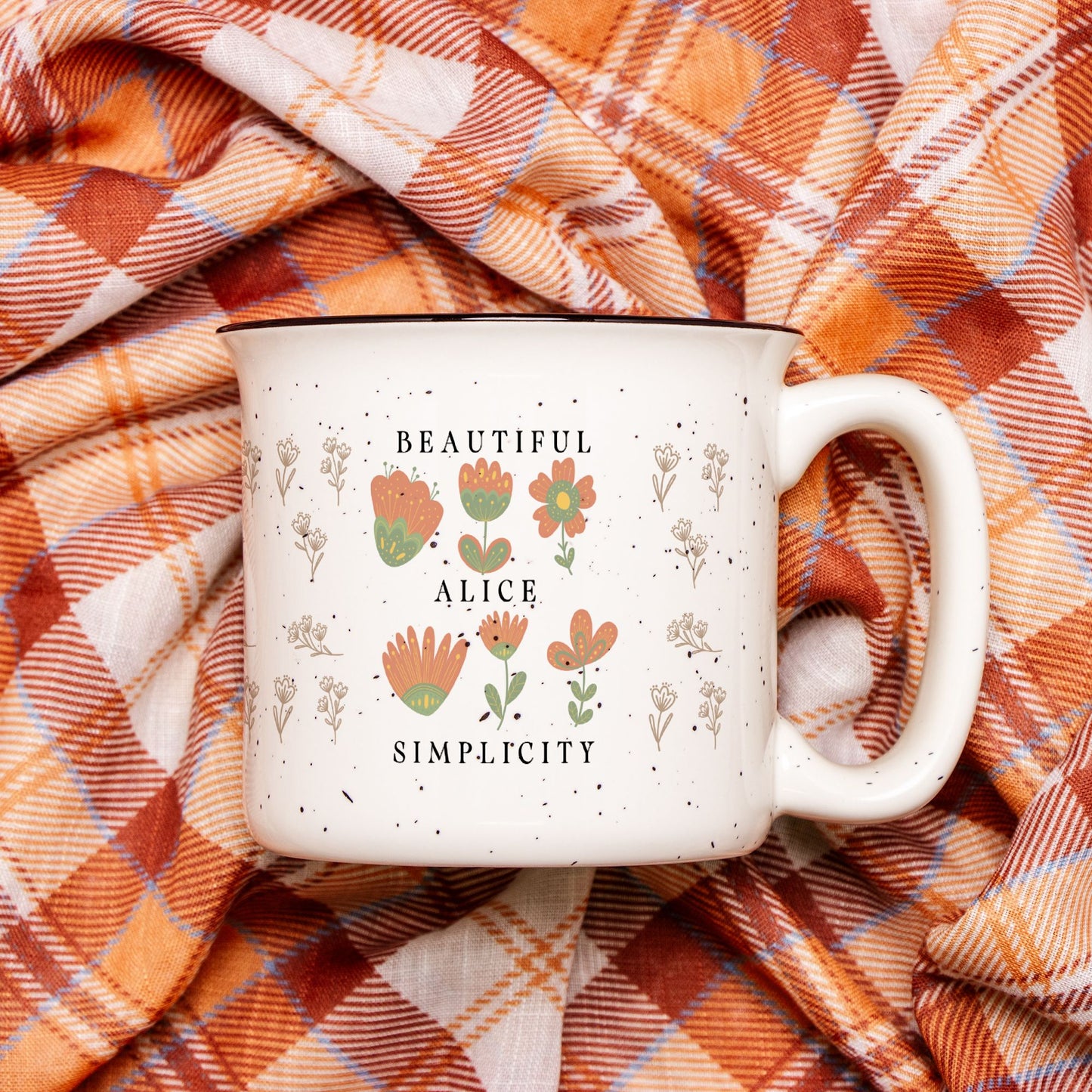 Ceramic Mug Room Prints Minimalist Floral Art - Motivational Thank you gift