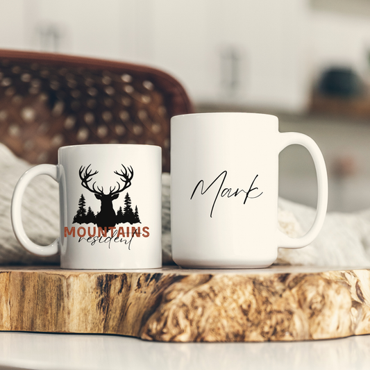 Mountain Mug Gift Deer Lover - Rustic Cabin Decor or Hunting Gift
